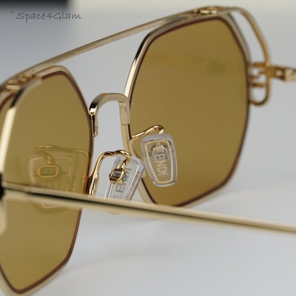 Fendi Women Sunglasses Gold Yellow Mirror Geometric FE40039U 10L BRAND NEW main image 4
